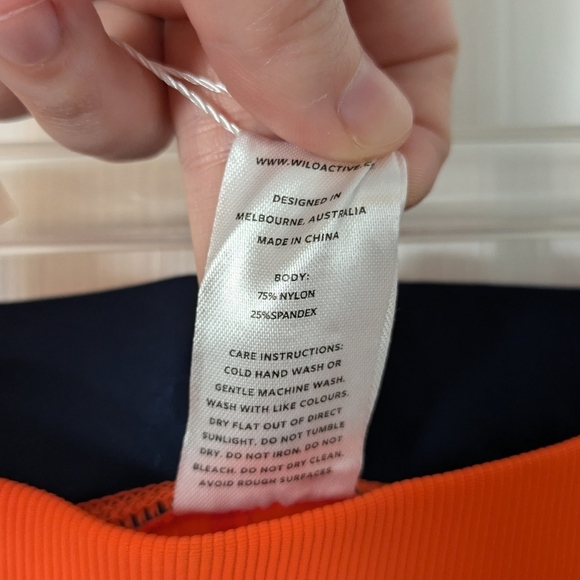 NWT WILO The Label Contra Leggings in Orange and Blue Colorblock Sizes XS & S - Picture 4 of 5